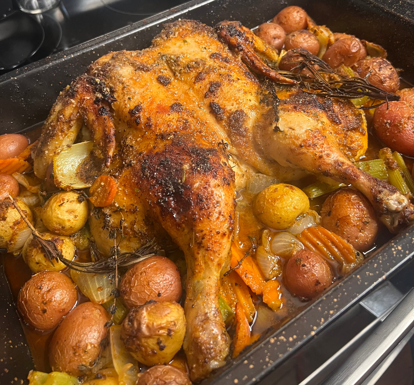 Whole roasted chicken